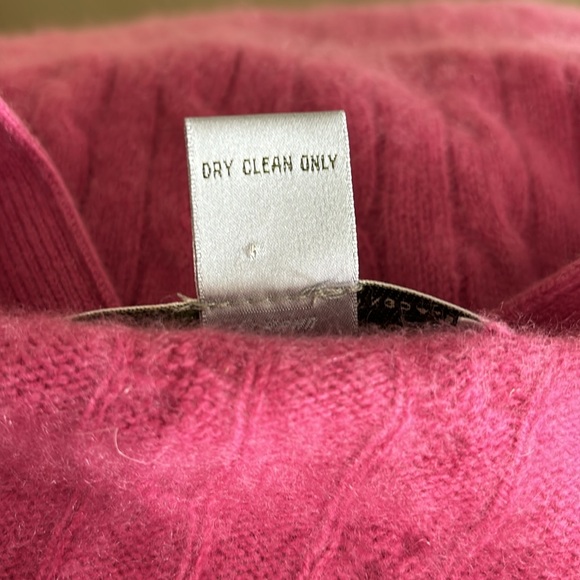 Sutton Studio Long Cable Knit Cashmere Pink Cardigan XL - Picture 12 of 12